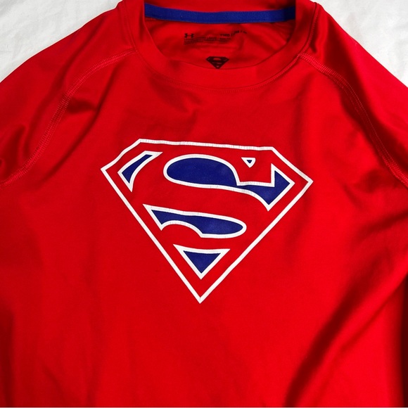 Under Armour UA Boys Superman Shirt Youth Long Sleeve DC Comics YMD L021024 - Picture 4 of 4